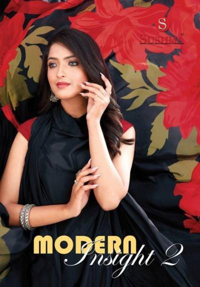 Modern Insight Vol 2 By Sushma Fancy Crape Saree Collection